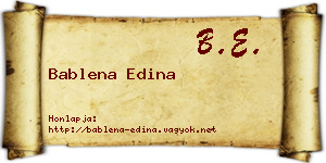 Bablena Edina névjegykártya