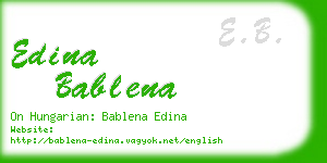edina bablena business card